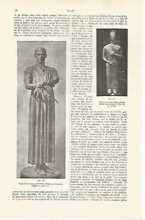 LAMINA ESPASA 28777: Traje de un auriga romano