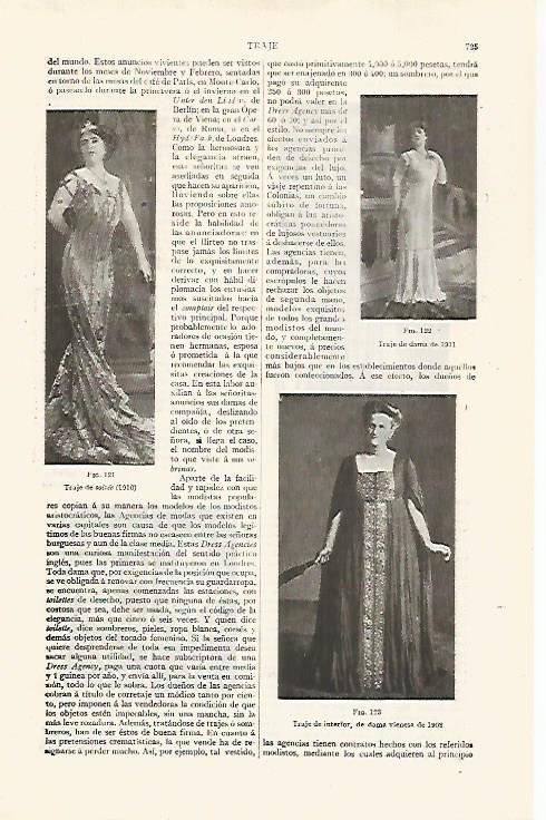 LAMINA ESPASA 28806: Trajes femeninos de 1911 y 1908