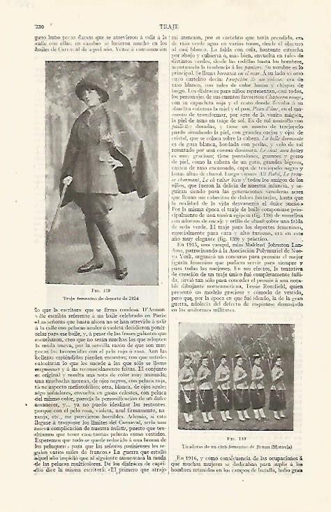 LAMINA ESPASA 28808: Traje femenino de deporte de 1914