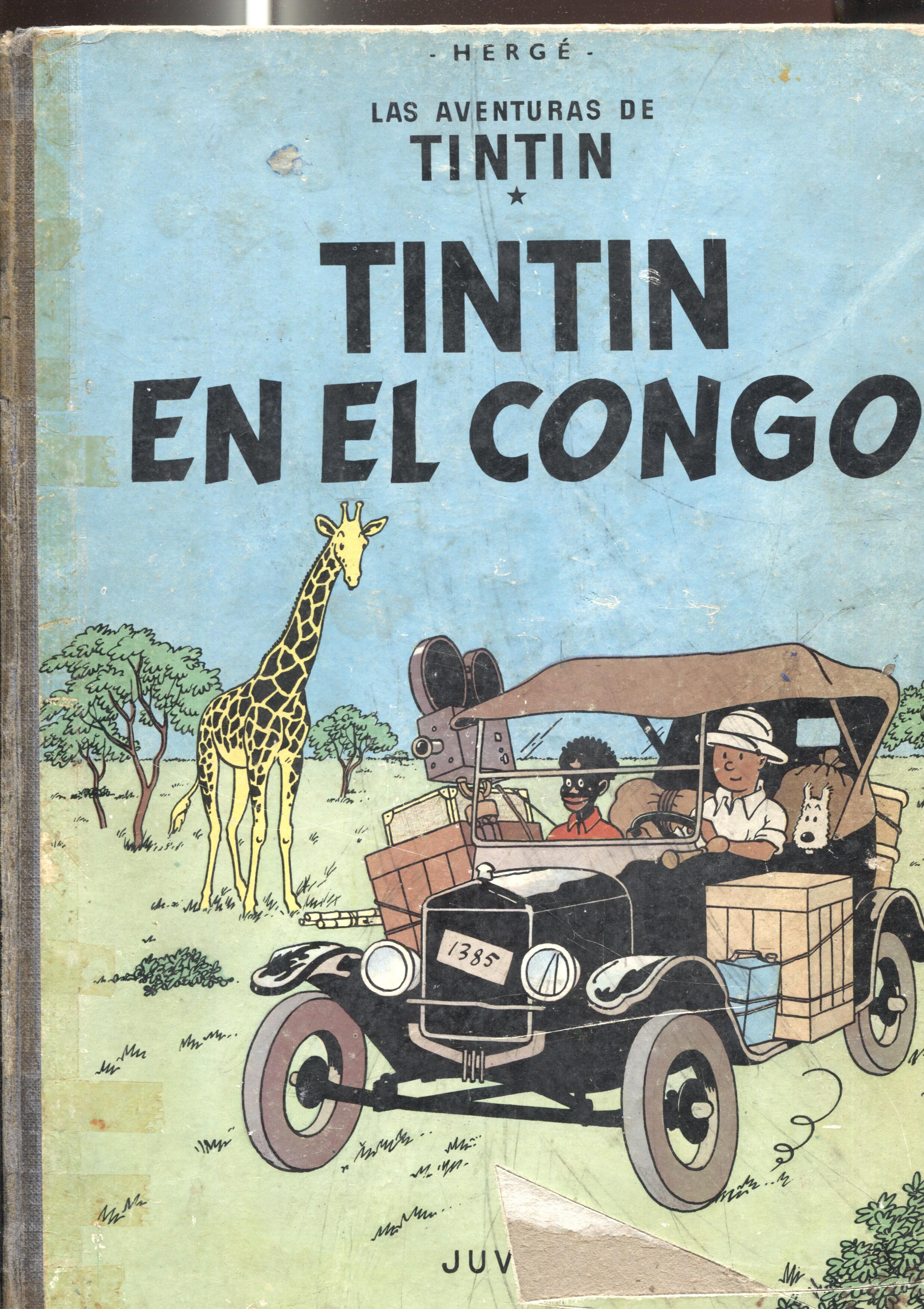 Tintin: En el Congo, cello lado lomo, lomo de tela, segunda edicion marzo 1970