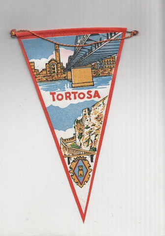 BANDERIN: TORTOSA - Vista de la Iglesia del Rosario de Tortosa y puente de TORTOSA 