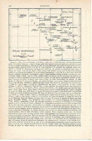 LAMINA ESPASA 1119: Mapa de las Islas Marshall Oceania