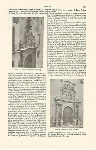 LAMINA ESPASA 1382: Edificios de Tortosa