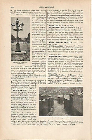 LAMINA ESPASA 11914: Avenida en Barcelona. Burladero de una plaza de toros