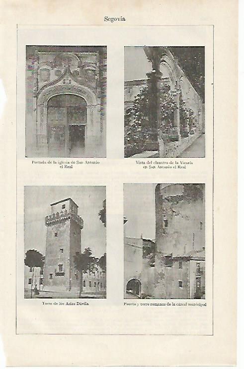 LAMINA ESPASA 12522: San Antonio el Real Torre de los Arias Davila y Carcel de Segovia