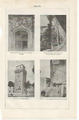 LAMINA ESPASA 12522: San Antonio el Real Torre de los Arias Davila y Carcel de Segovia
