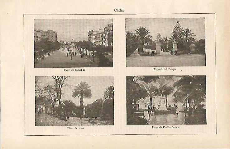 LAMINA ESPASA 14645: Parques y plazas de Cadiz