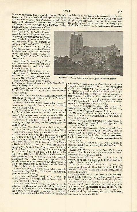 LAMINA ESPASA 17210: Iglesia de Saint Omer Francia
