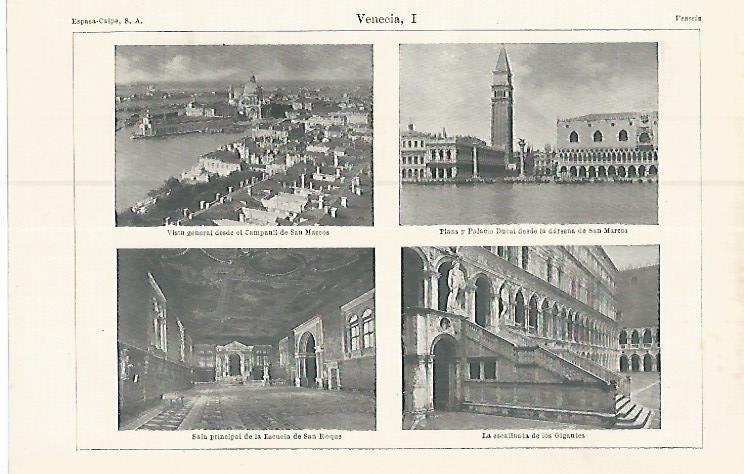 LAMINA ESPASA 17451: Vistas de Venecia