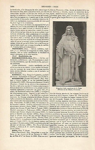 LAMINA ESPASA 16037: Francisco Redi escultura de R. Costa en Florencia