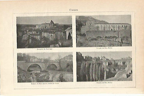 LAMINA ESPASA 14325: Vistas de Cuenca