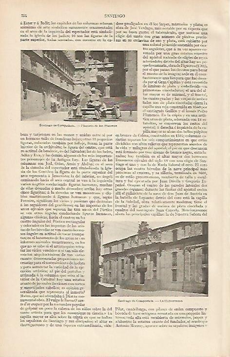 LAMINA ESPASA 19445: Plazuela de las Platerias en Santiago de Compostela