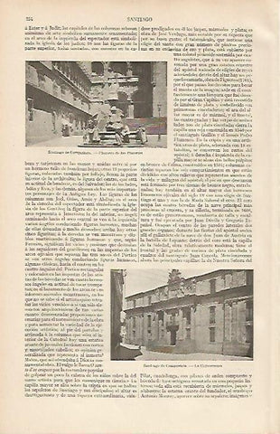 LAMINA ESPASA 19445: Plazuela de las Platerias en Santiago de Compostela