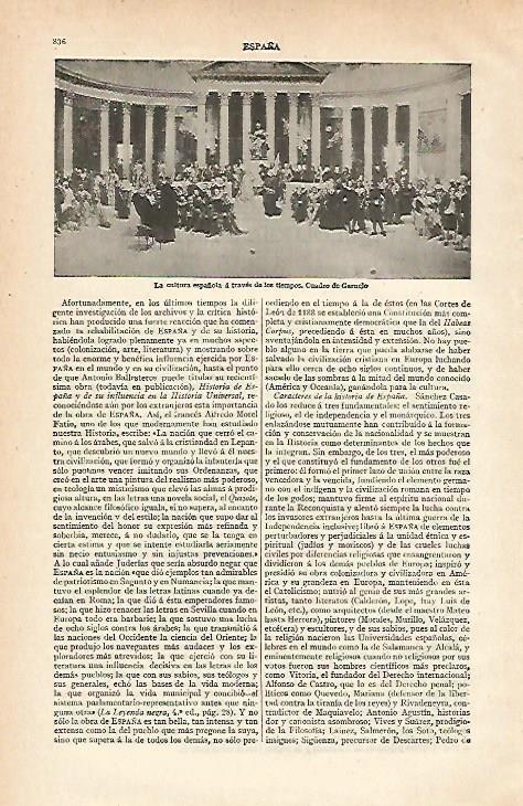 LAMINA ESPASA 19910: La cultura española a traves de los tiempos por Garnelo