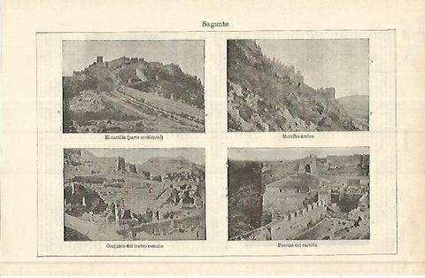 LAMINA ESPASA 17149: Vistas de Sagunto Valencia
