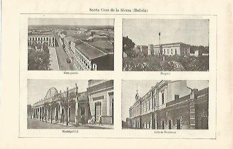LAMINA ESPASA 18467: Vistas de Santa Cruz de la Sierra Bolivia