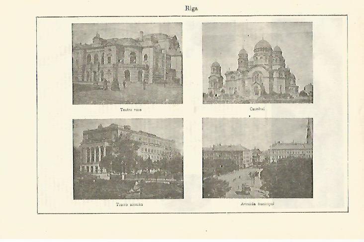 LAMINA ESPASA 13629: Teatros catedral y avenida principal de Riga Letonia