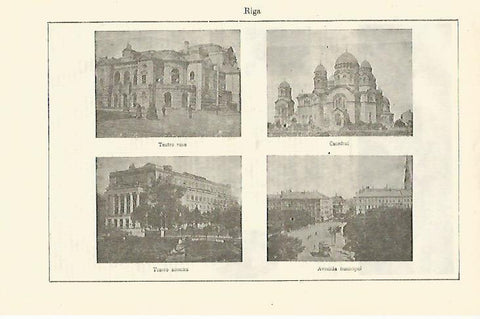 LAMINA ESPASA 13629: Teatros catedral y avenida principal de Riga Letonia