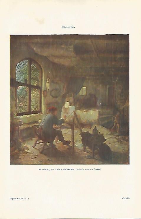 LAMINA ESPASA 16402: El estudio por Van Ostade