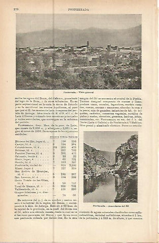 LAMINA ESPASA 10479: Vista general de Ponferrada Leon