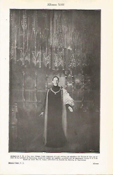 LAMINA ESPASA 11953: Retrato de Alfonso XIII