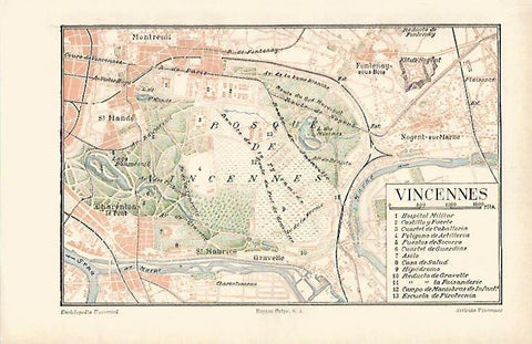 LAMINA DE ESPASA 287: Mapa de Vincennes
