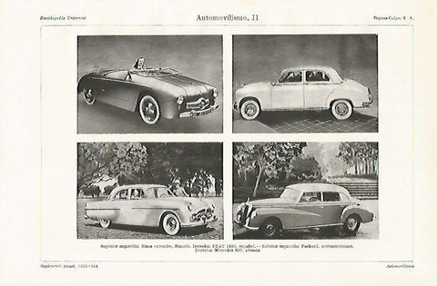 LAMINA ESPASA 21916: Sinca Aronde Seat 1400 Packard y Mercedes 300