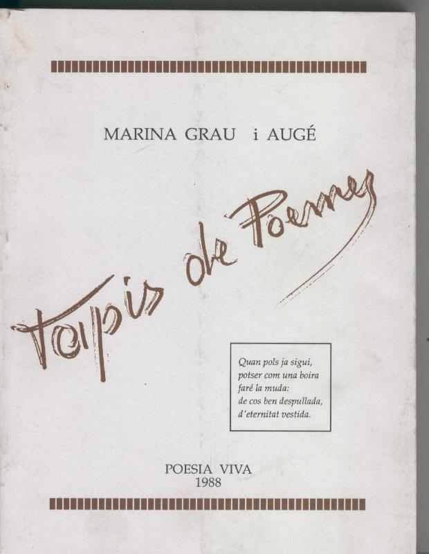 Marina Grau i Auge: Tapis de Poemes