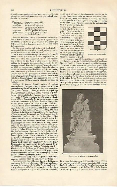 LAMINA ESPASA 16918: Virgen de Roncesvalles