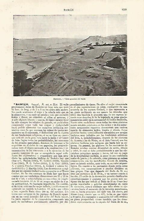 LAMINA ESPASA 19140: Valle de Bamian