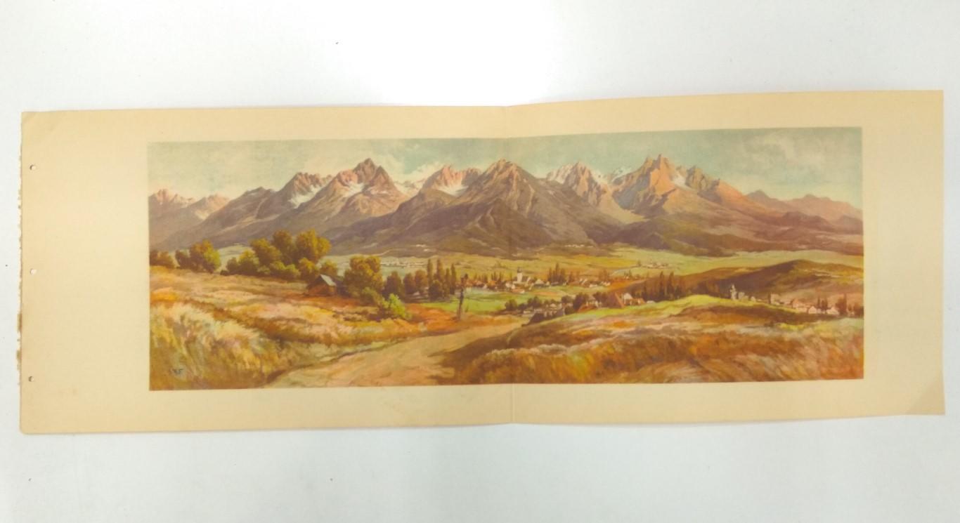 Ceskoslovenske Statni Drahy: Vysoke Tatry: lamina numerada 25: PIntura del valle