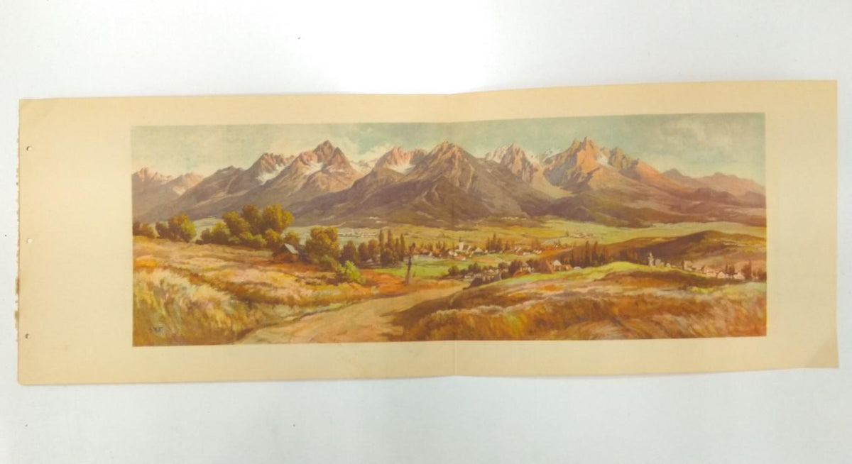 Ceskoslovenske Statni Drahy: Vysoke Tatry: lamina numerada 25: PIntura del valle