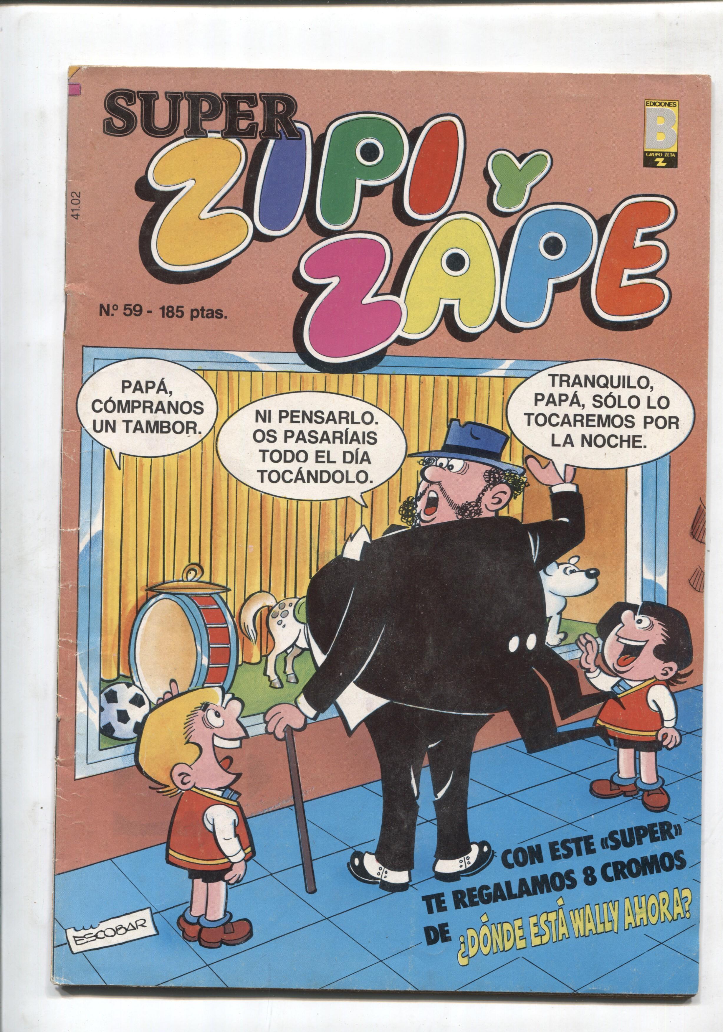Super Zipi y Zape numero 059 (numerado 1 en trasera): conserva cromos donde esta Wally ahora