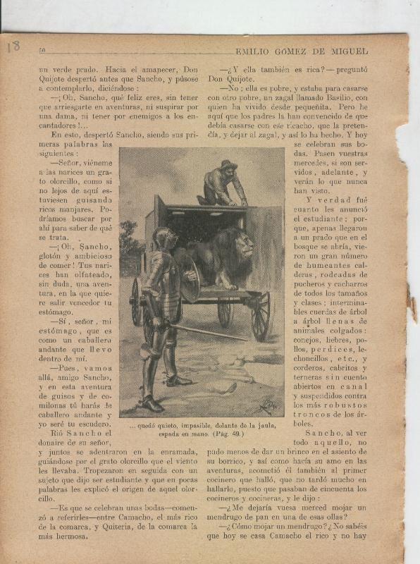 Las famosas aventuras de Don Quijote lamina 18