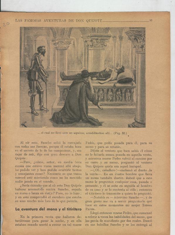 Las famosas aventuras de Don Quijote lamina 20