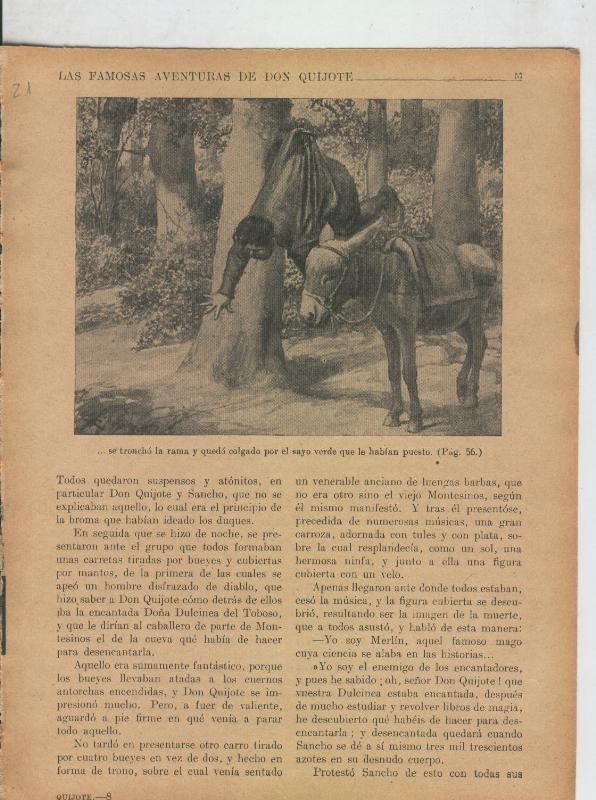 Las famosas aventuras de Don Quijote lamina 21