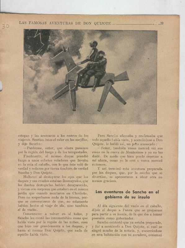 Las famosas aventuras de Don Quijote lamina 30