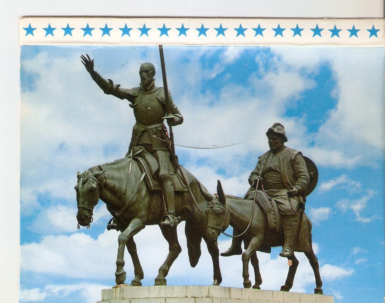 Postal 038790 : Madrid. Estatuas de de Don Quijote y Sancho