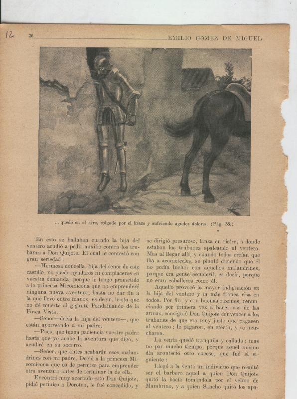 Las famosas aventuras de Don Quijote lamina 12