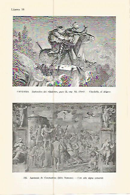 LAMINA 05357: Ilustracion del Quijote y Apoteosis de Constantino por Romano