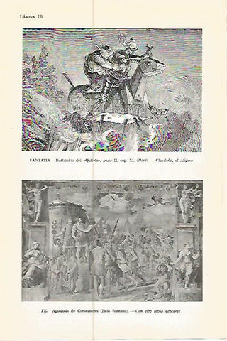 LAMINA 05357: Ilustracion del Quijote y Apoteosis de Constantino por Romano