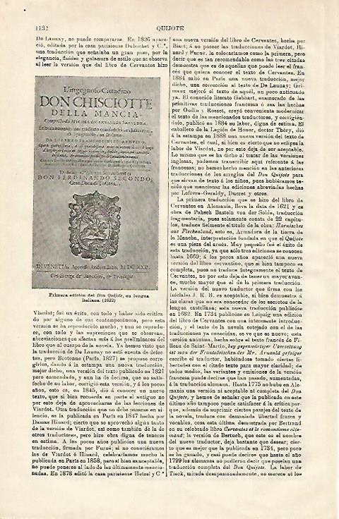 LAMINA ESPASA 20704: Primera edicion de El Quijote en italiano 1622