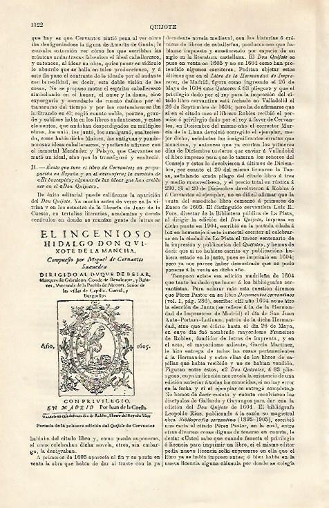 LAMINA ESPASA 20706: Primera edicion de El Quijote