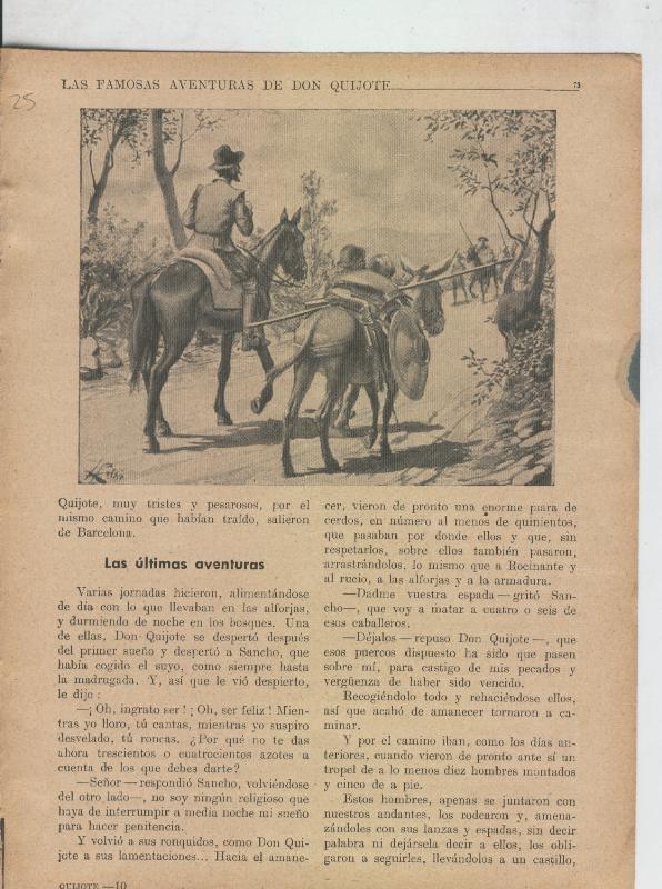Las famosas aventuras de Don Quijote lamina 25