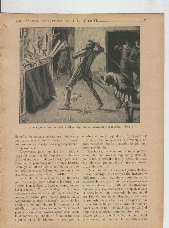 Las famosas aventuras de Don Quijote lamina 31