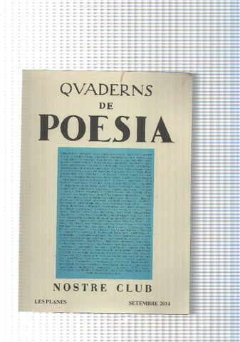 Nostre Club: Quaderns de Poesia, setembre 2014