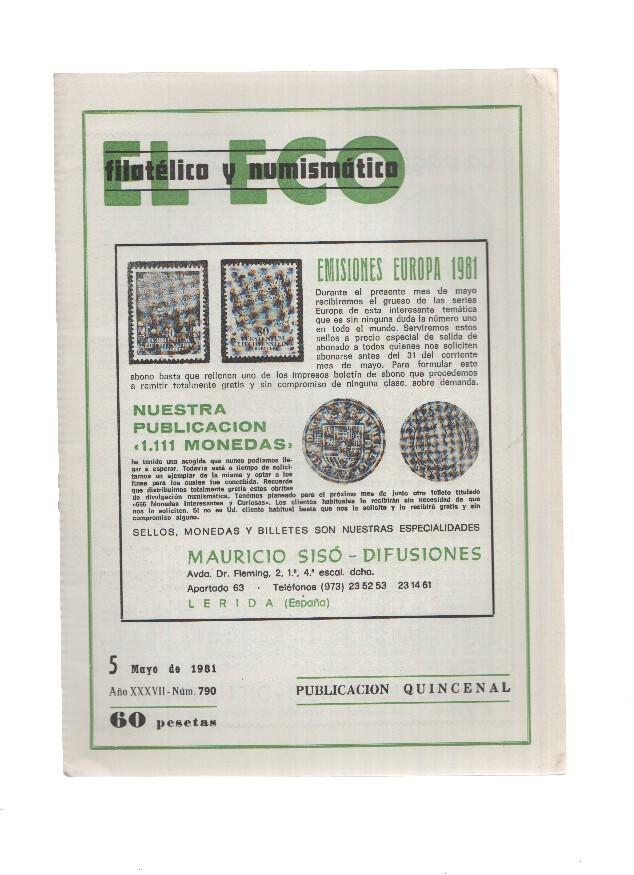 El Eco Filatelico y Numismatico numero 0790: Interrogantes sobre las monedas del Mundial 82