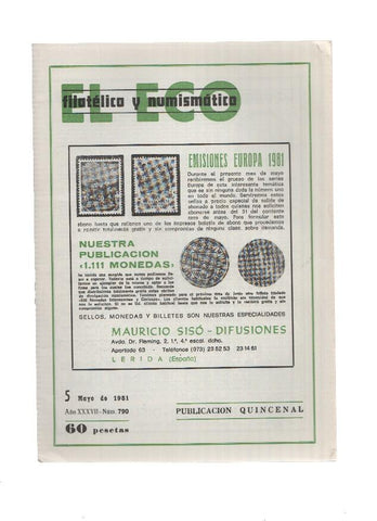 El Eco Filatelico y Numismatico numero 0790: Interrogantes sobre las monedas del Mundial 82