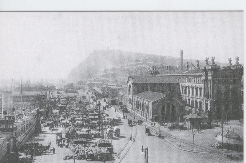 Postal 012148: Muelles y via de Atarazanas, Barcelona años 1910-1912