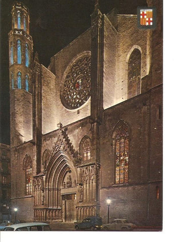 Postal 039755 : Barcelona. Iglesia de Santa Maria del Mar. Nocturna